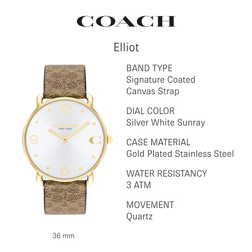 COACH Elliot Women's Watch | Elegant and Sophisticated Style Combined | Premium Quality Timepiece for Everyday Wear | Water Resistant - 3 ATM/30 Meters