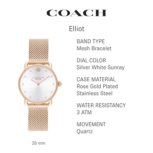 COACH Elliot Women's Watch | Elegant and Sophisticated Style Combined | Premium Quality Timepiece for Everyday Wear | Water Resistant - 3 ATM/30 Meters