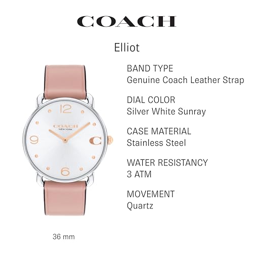 COACH Elliot Women's Watch | Elegant and Sophisticated Style Combined | Premium Quality Timepiece for Everyday Wear | Water Resistant - 3 ATM/30 Meters