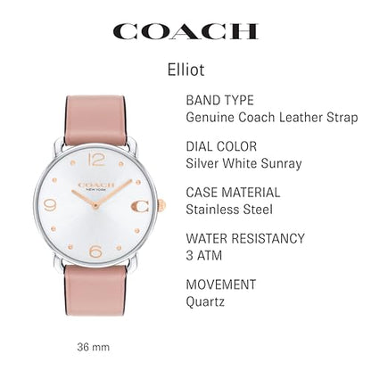 COACH Elliot Women's Watch | Elegant and Sophisticated Style Combined | Premium Quality Timepiece for Everyday Wear | Water Resistant - 3 ATM/30 Meters