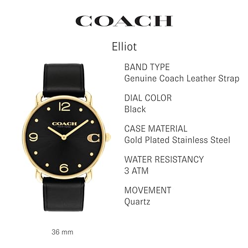 COACH Elliot Women's Watch | Elegant and Sophisticated Style Combined | Premium Quality Timepiece for Everyday Wear | Water Resistant - 3 ATM/30 Meters