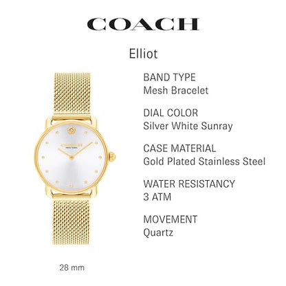 COACH Elliot Women's Watch | Elegant and Sophisticated Style Combined | Premium Quality Timepiece for Everyday Wear | Water Resistant - 3 ATM/30 Meters