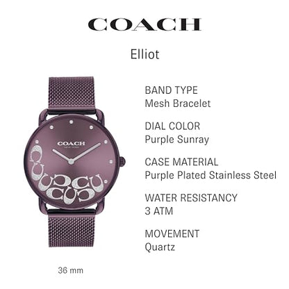 COACH Elliot Women's Watch | Elegant and Sophisticated Style Combined | Premium Quality Timepiece for Everyday Wear | Water Resistant - 3 ATM/30 Meters