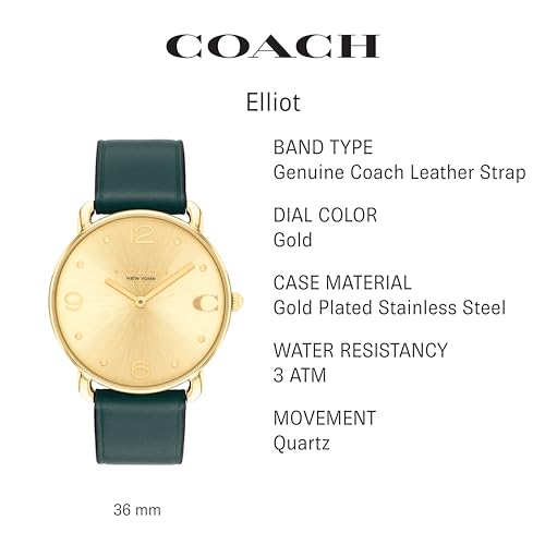 COACH Elliot Women's Watch | Elegant and Sophisticated Style Combined | Premium Quality Timepiece for Everyday Wear | Water Resistant - 3 ATM/30 Meters