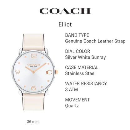 COACH Elliot Women's Watch | Elegant and Sophisticated Style Combined | Premium Quality Timepiece for Everyday Wear | Water Resistant - 3 ATM/30 Meters