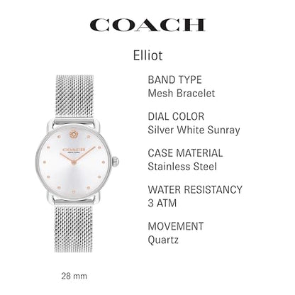 COACH Elliot Women's Watch | Elegant and Sophisticated Style Combined | Premium Quality Timepiece for Everyday Wear | Water Resistant - 3 ATM/30 Meters