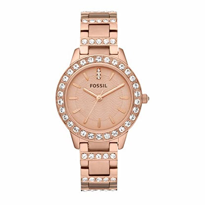 Fossil Jesse Women's Watch with Crystal Accents and Self-Adjustable Stainless Steel Bracelet Band