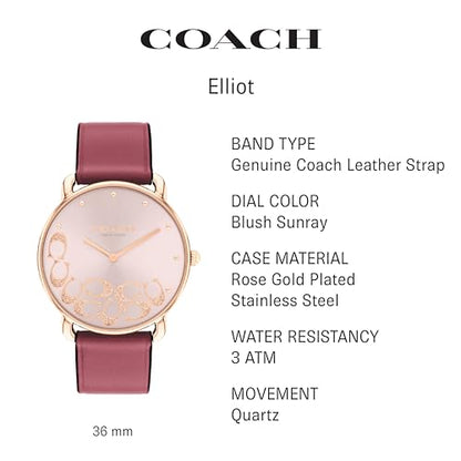 COACH Elliot Women's Watch | Elegant and Sophisticated Style Combined | Premium Quality Timepiece for Everyday Wear | Water Resistant - 3 ATM/30 Meters