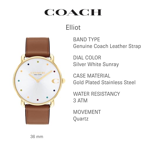 COACH Elliot Women's Watch | Elegant and Sophisticated Style Combined | Premium Quality Timepiece for Everyday Wear | Water Resistant - 3 ATM/30 Meters