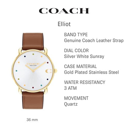 COACH Elliot Women's Watch | Elegant and Sophisticated Style Combined | Premium Quality Timepiece for Everyday Wear | Water Resistant - 3 ATM/30 Meters