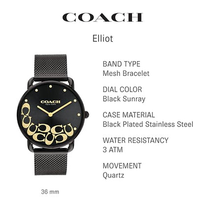 COACH Elliot Women's Watch | Elegant and Sophisticated Style Combined | Premium Quality Timepiece for Everyday Wear | Water Resistant - 3 ATM/30 Meters