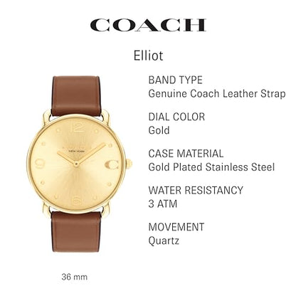 COACH Elliot Women's Watch | Elegant and Sophisticated Style Combined | Premium Quality Timepiece for Everyday Wear | Water Resistant - 3 ATM/30 Meters