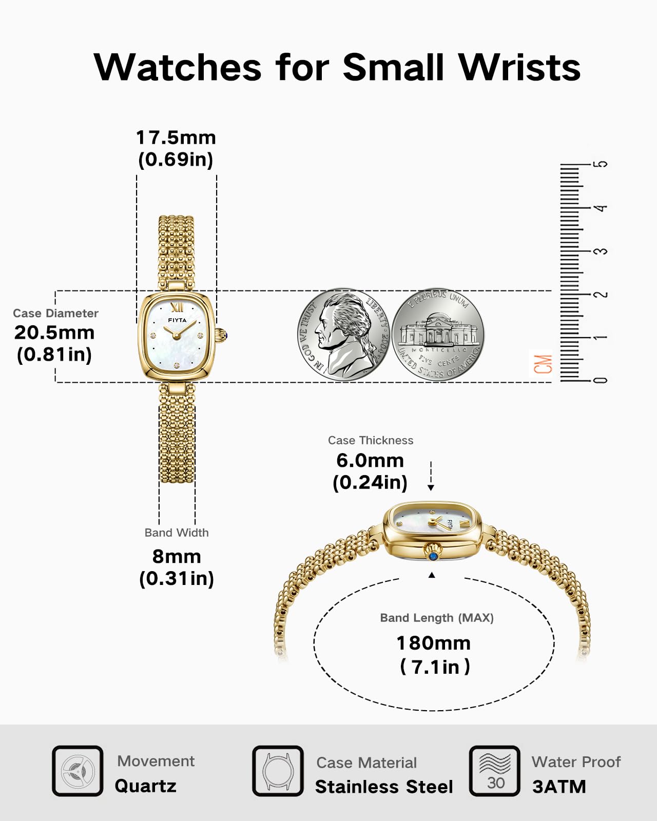 Gold Watches for Women Vintage Ladies Wrist Watches Stainless Steel Dainty Small Gold Watch with Link Removal Tools and Gift Box for Women and Love Ones